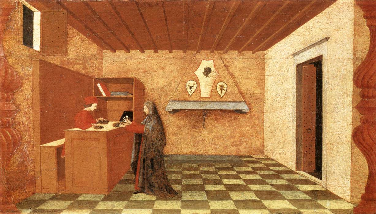 UCCELLO, Paolo Miracle of the Desecrated Host (Scene 1) t